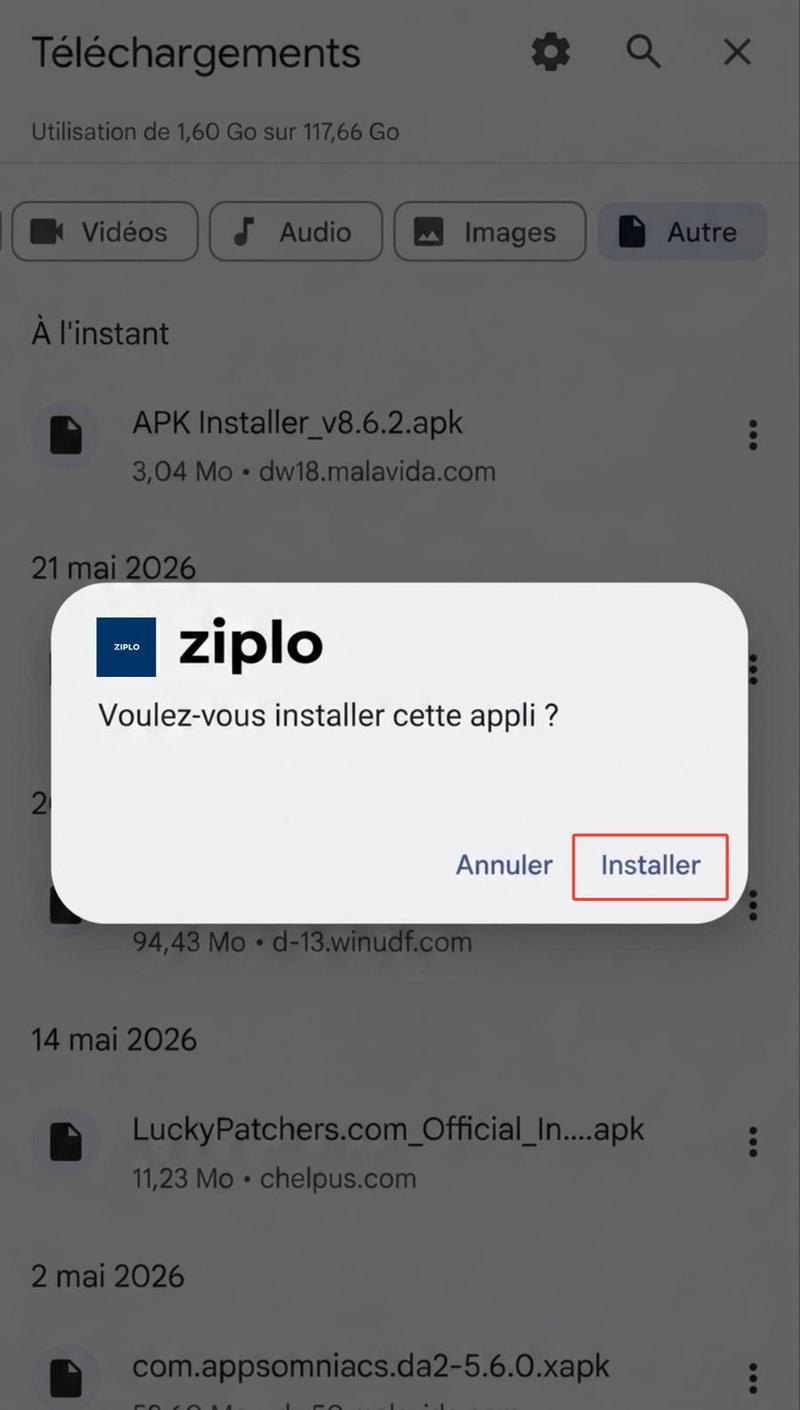 Étape 3 — Installer ZIPLO